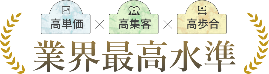 高単価 × 高集客 × 高歩合 美容業界No.1実績